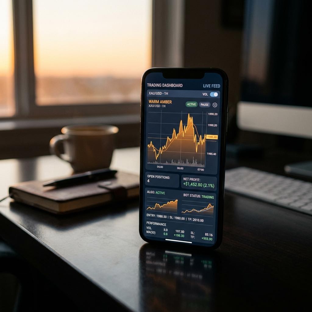 Formuentik AI crypto trading platform interface på smartphone